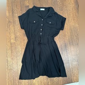 Black button dress